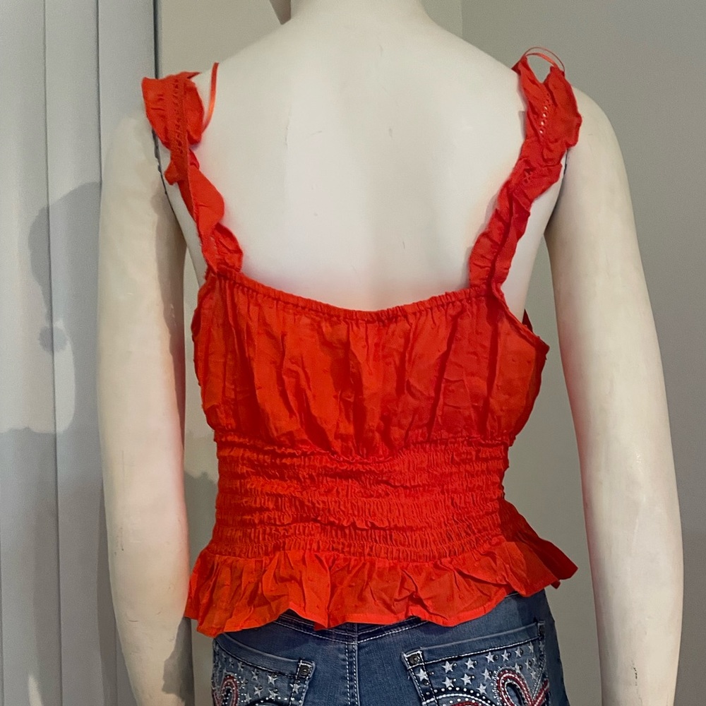 Red Ruffle Blouse - Picture 6 of 7